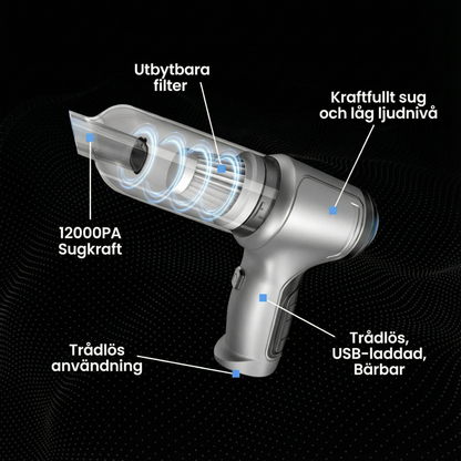 miniVac™ – 2-i-1 bildammsugare med sug- och blås­funktion